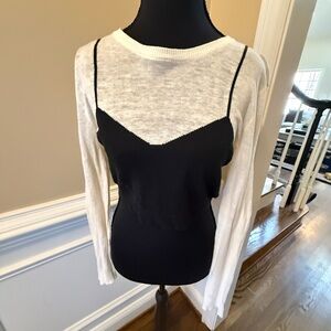 Elegant Black and White Women's Sweatshirt